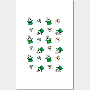 st. Paddy's day skulls blue Posters and Art